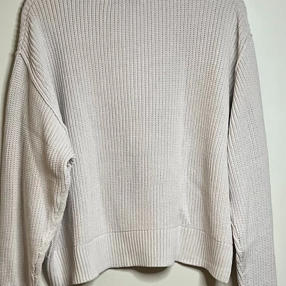 Rumored 'School's Out' Ecru Ripped Cropped Heavyweight Sweater Size L - Picture 6 of 8